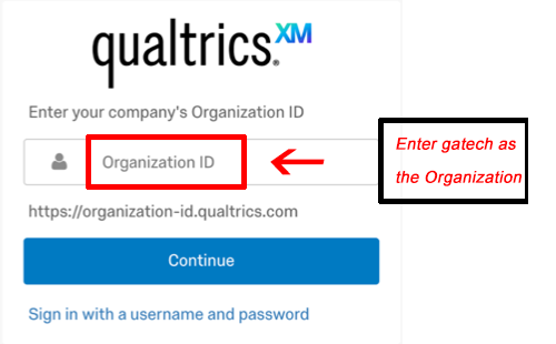 Enter "gatech" as the Organization